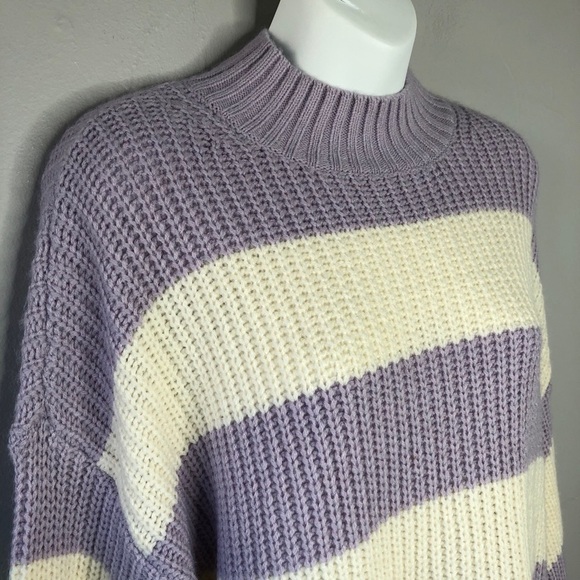 SANCTUARY NWT  Sweet Tooth Purple White Striped Sweater - Picture 3 of 8